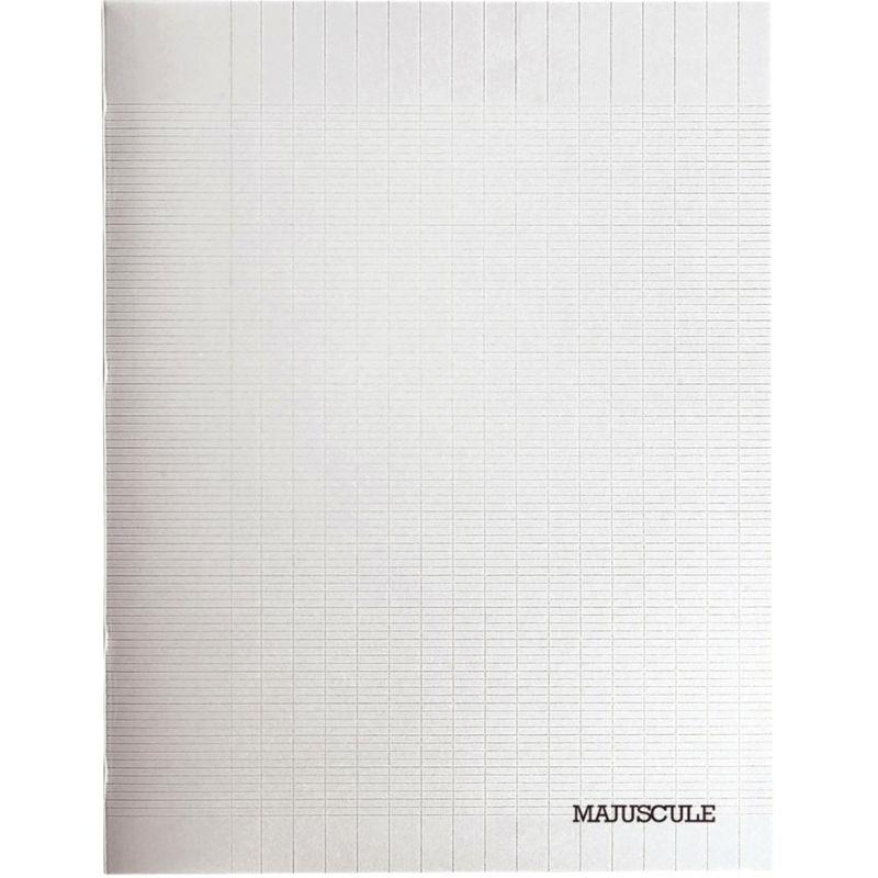 Image de  Piqûre 96 pages MAJUSCULE, format 17x22 cm, seyès 80g, couverture polypropylène incolore 