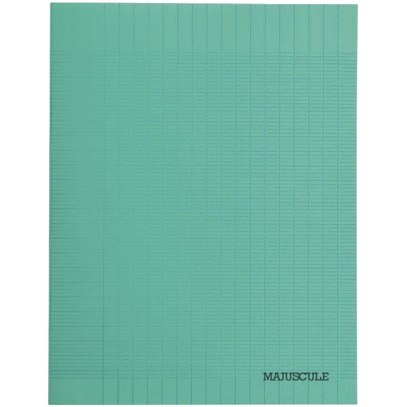 Image de  Piqûre 96 pages MAJUSCULE, format 24x32 cm, seyès 80g, couverture polypropylène vert 