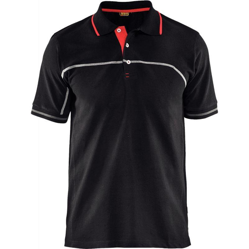 Image de  Polo bicolore noir/rouge taille M 