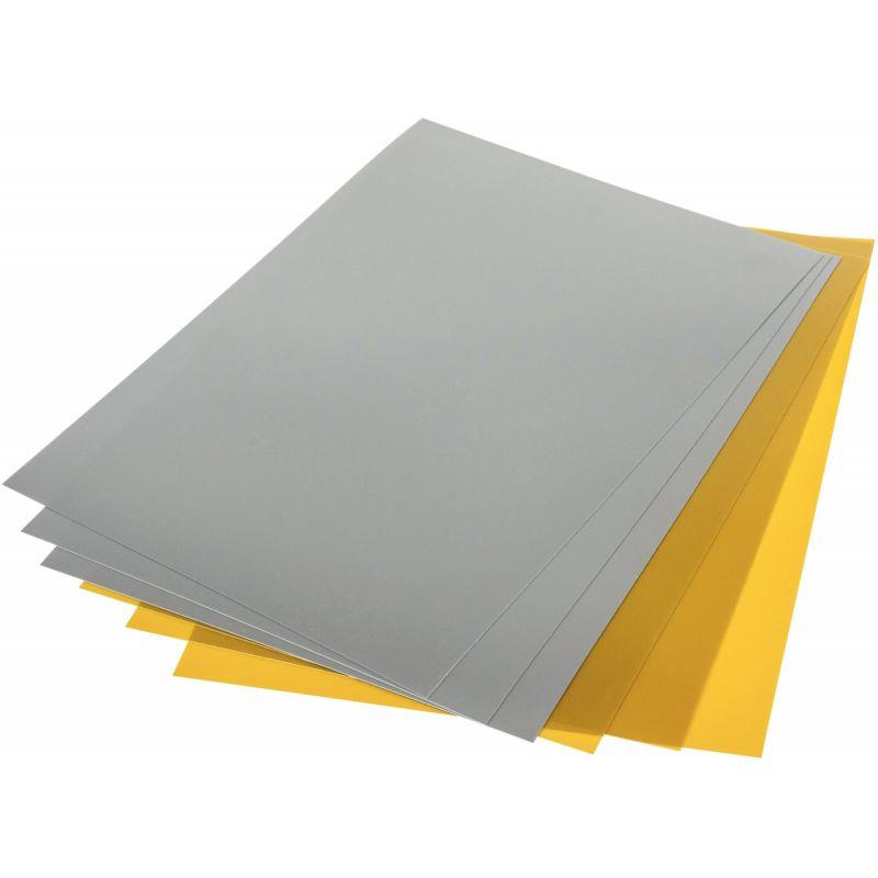 Image de  Pochette de 14 feuilles de plastique fou coloris or et argent 