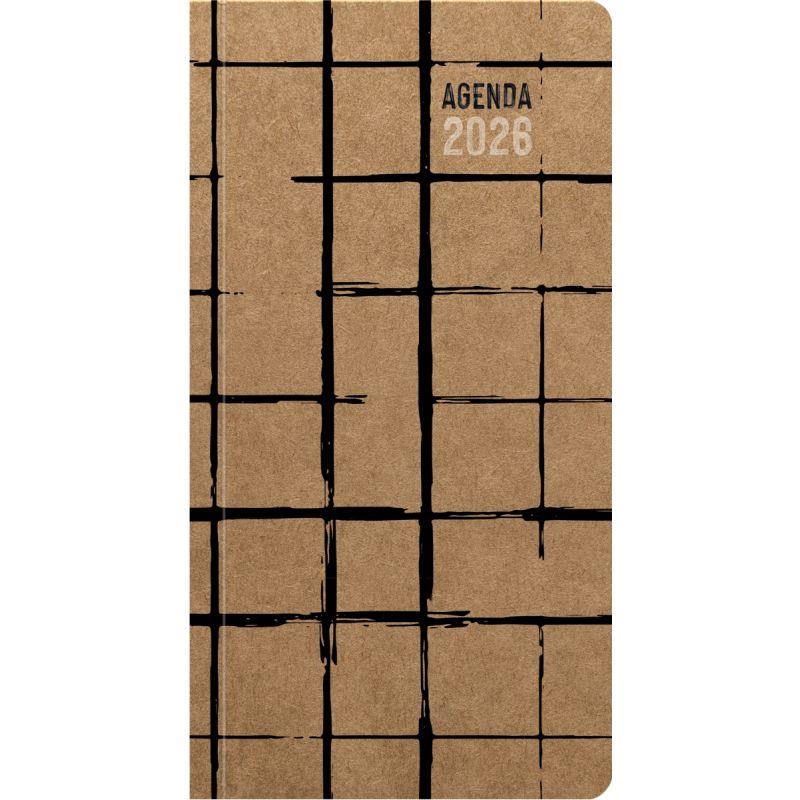 Image de  Agenda semainier Kraft 9x17cm courbes 