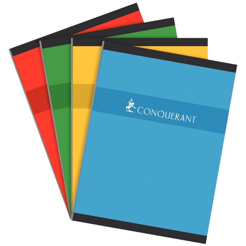Image de  Cahier broché 192 pages CONQUERANT, format 24x32 cm, seyès, papier 70g 