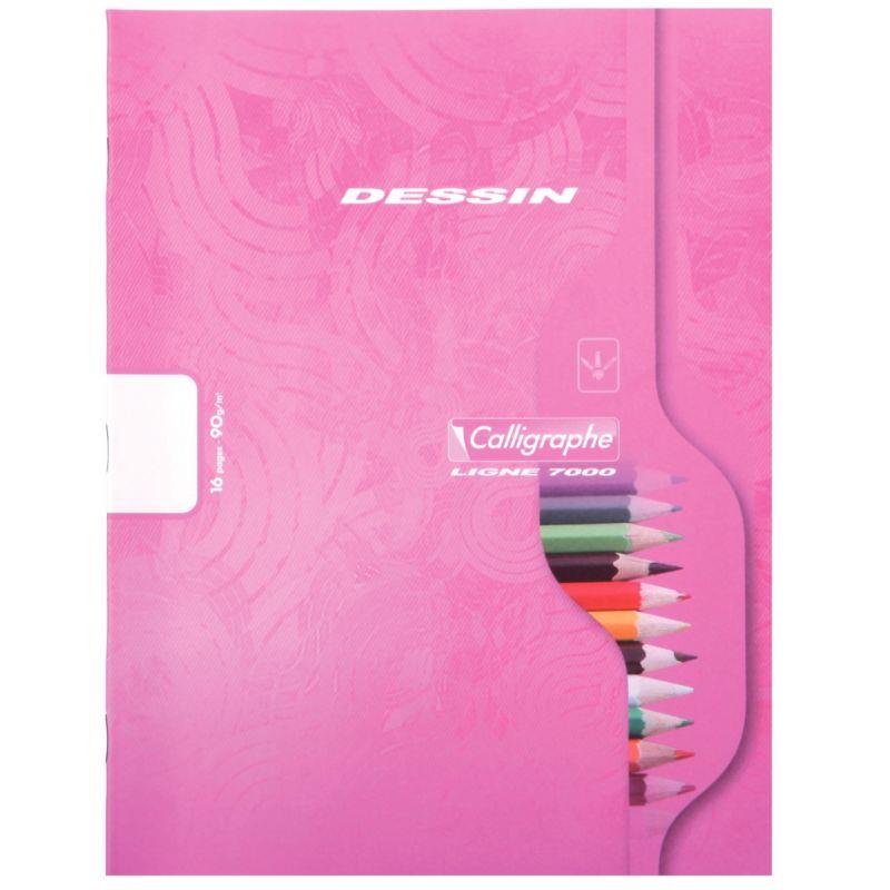 Image de  Cahier de dessin 16 pages, format 17x22 cm, quadrillé 10x10 blanc, papier 90g 