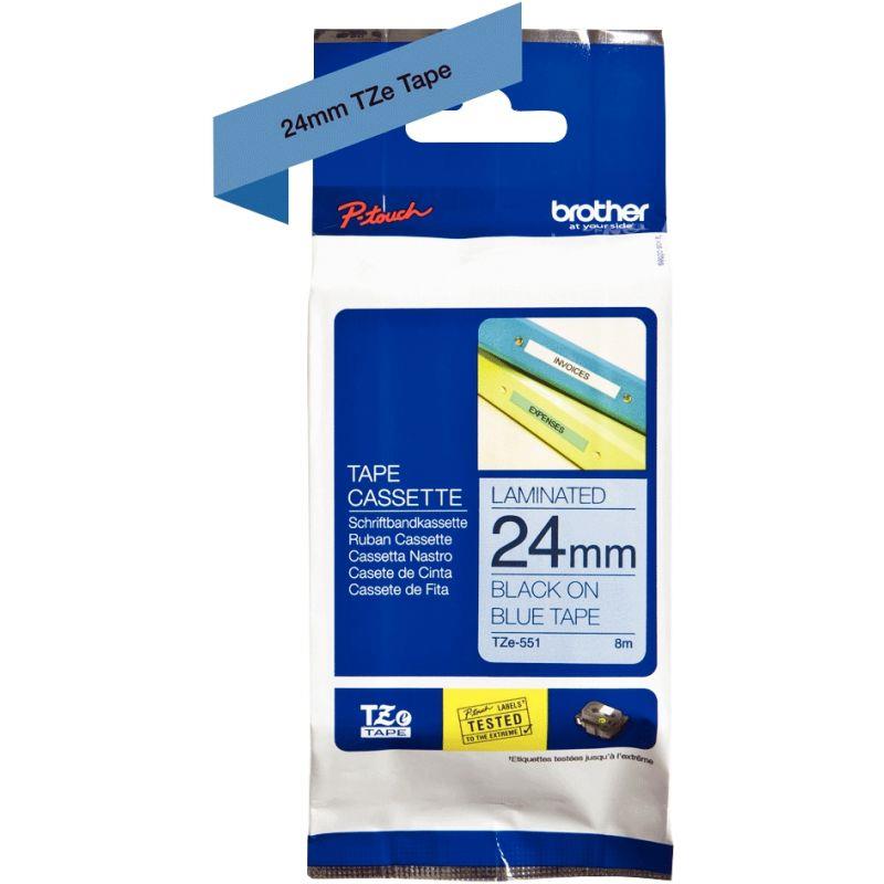 Image de  Recharge de ruban BROTHER TZE  noir et bleu 24 mm 