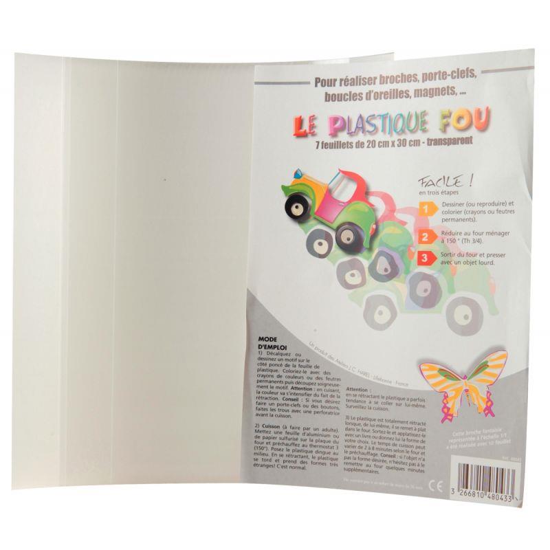 Image de  Pochette de 7 feuilles de plastique fou format 20 x 30 cm transparent 