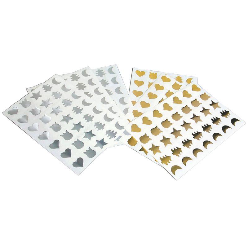 Image de  Pochette de 700 maxi gommettes formes de Noël or et argent 