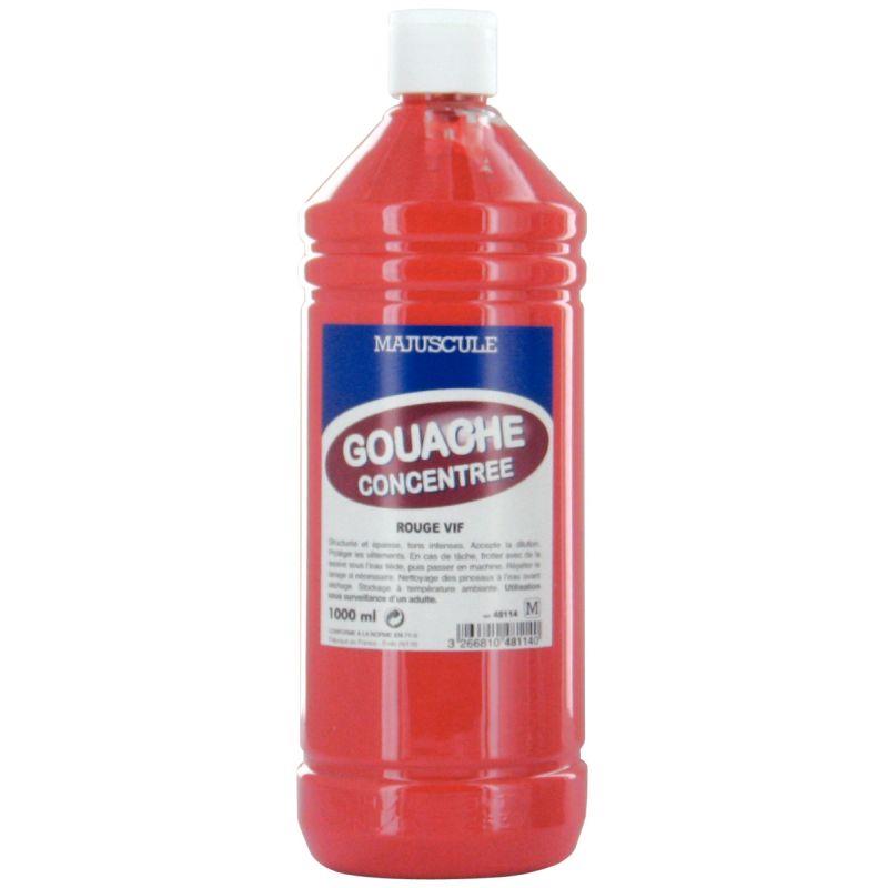 Image de  Flacon 1L de gouache concentrée MAJUSCULE, coloris rouge vif 