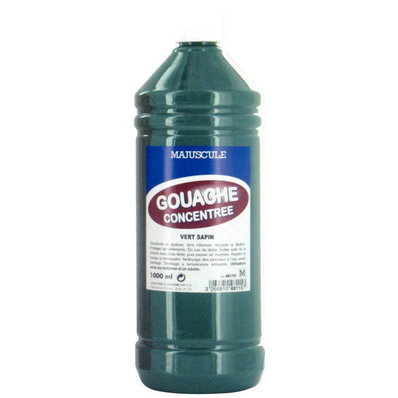 Image de  Flacon 1L de gouache concentrée MAJUSCULE,coloris vert sapin 