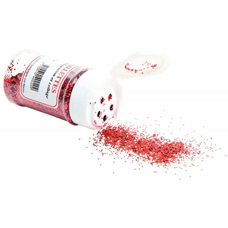 Image de  Pot de 60 g de paillettesscintillantes rouge 