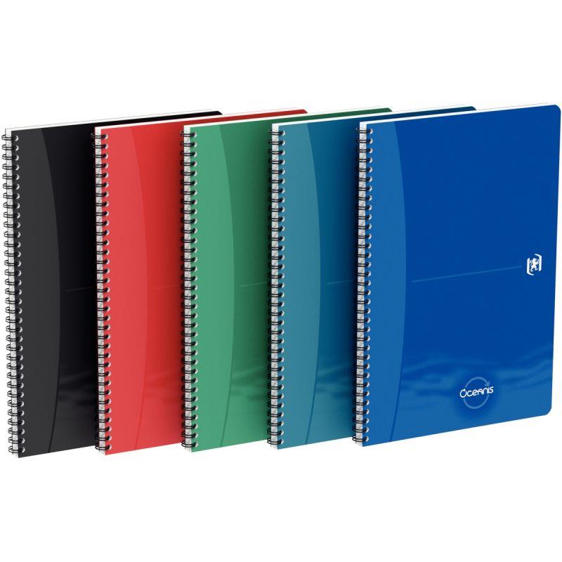 Image de  Cahier à reliure intégrale 180 pages OCEANIS format A4, quadrillé 5x5, couverture polypropylène 
