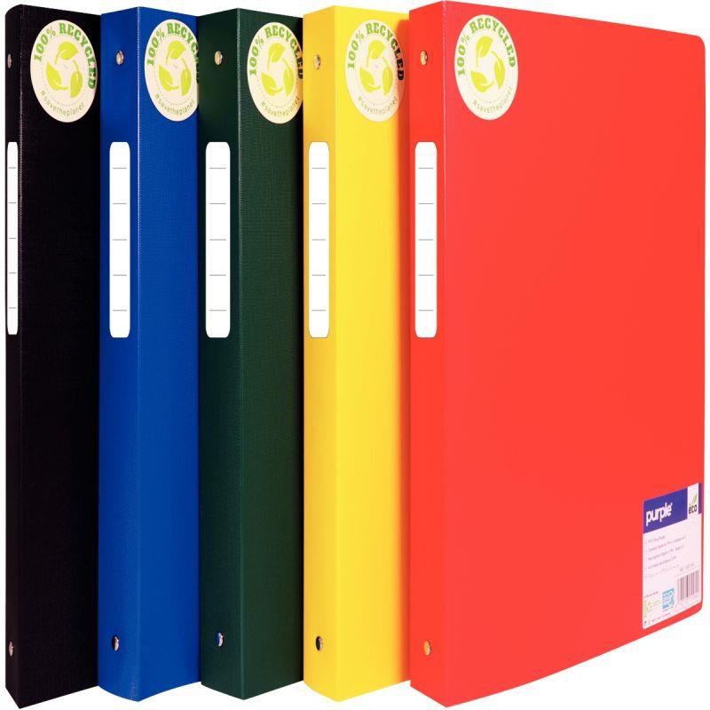 Image de  Classeur 4 anneaux ECOGREEN en polypropylène recyclé, dos 2 cm, format A4, coloris assortis 