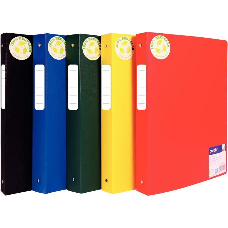 Image de  Classeur 4 anneaux ECOGREEN en polypropylène recyclé, dos 4 cm, format A4+, coloris assortis 