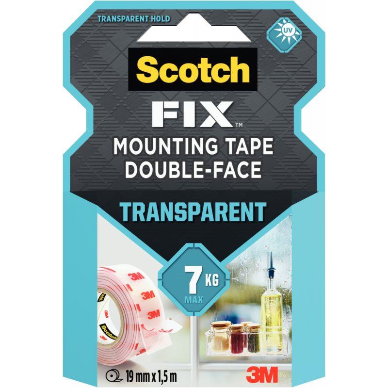Image de  Rouleau scotch double face transparent 1,5 m x 19mm 