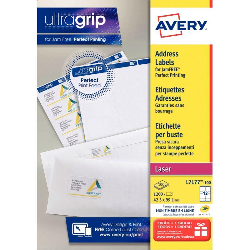 Image de  Pochette de 1200 étiquettes adhésives blanches laser 99,1x42.3mm 