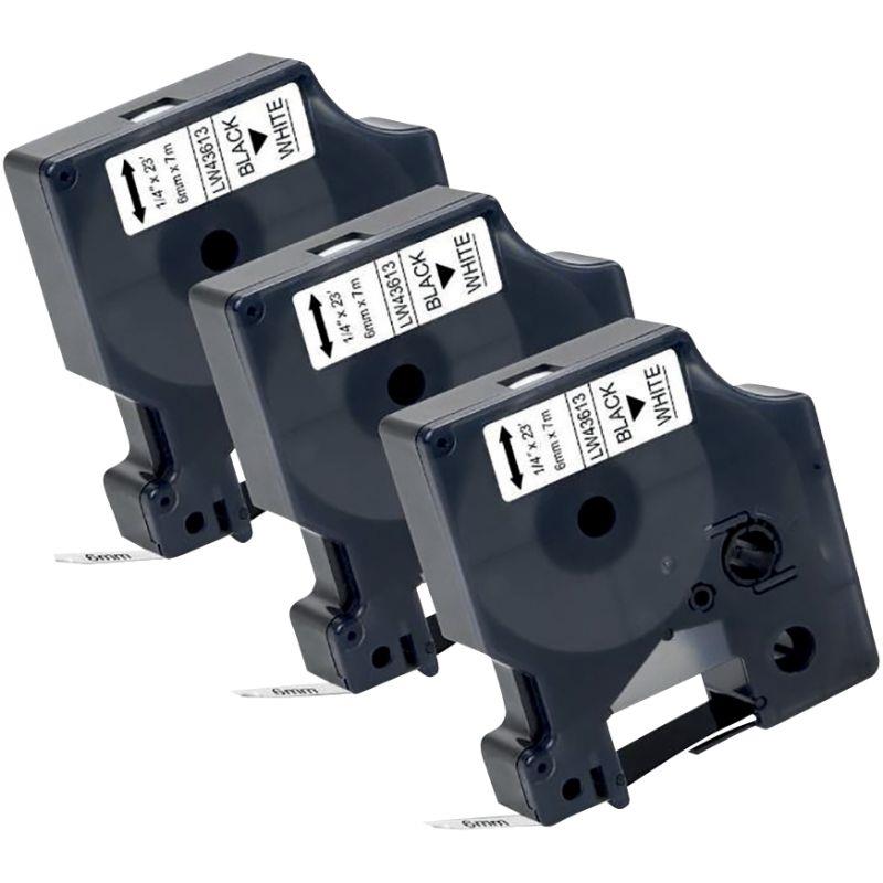 Image de  Recharge DYMO D1 noir sur blanc 6MM X 7M compatible 