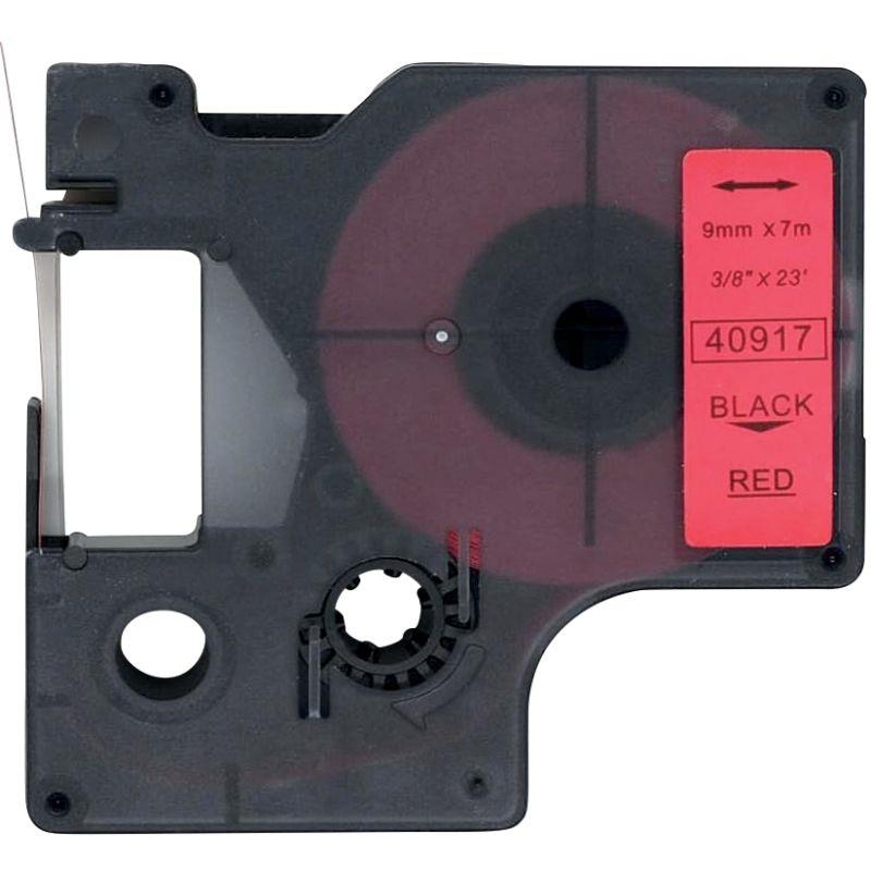 Image de  Recharge DYMO D1 noir sur rouge 9MM x 7M compatible 