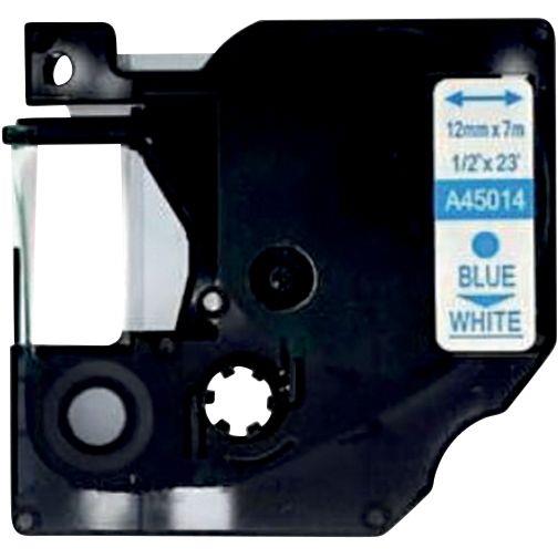 Image de  Recharge DYMO D1 bleu sur blanc 12MM x 7M compatible 