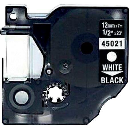 Image de  Recharge DYMO D1 blanc sur noir 12MM x 7M compatible 