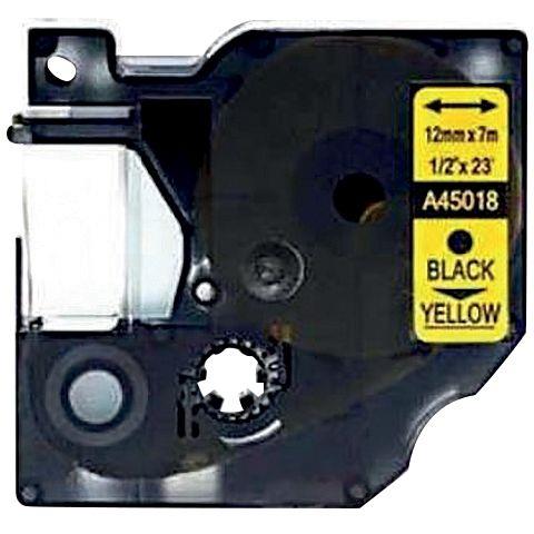 Image de  Recharge DYMO D1 noir sur jaune 12MM x 7M compatible 