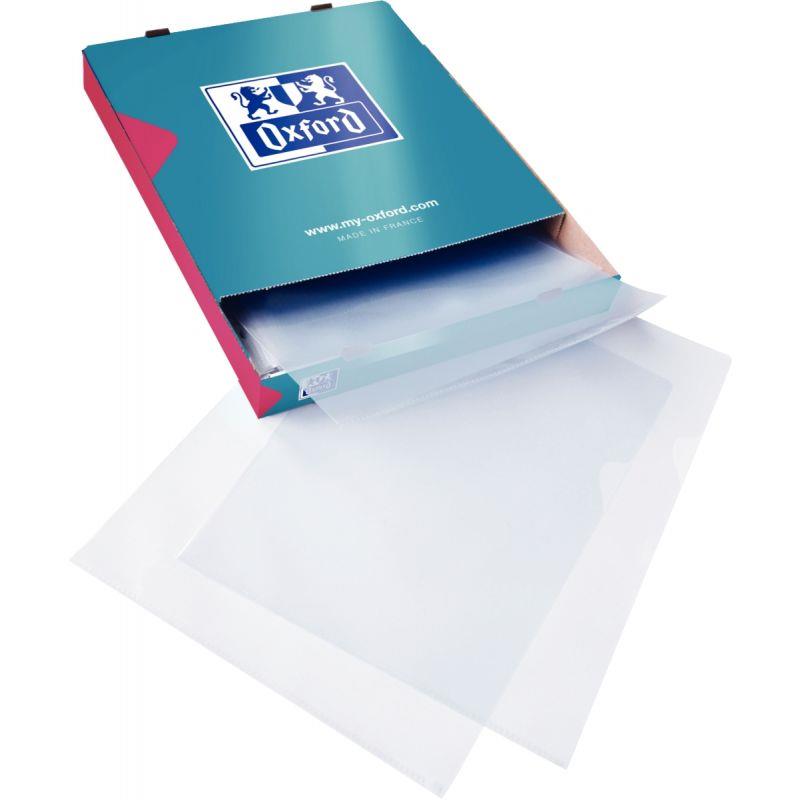 Image de  Boite de 100 pochettes coin en PVC lisse 15/100ème, incolore 
