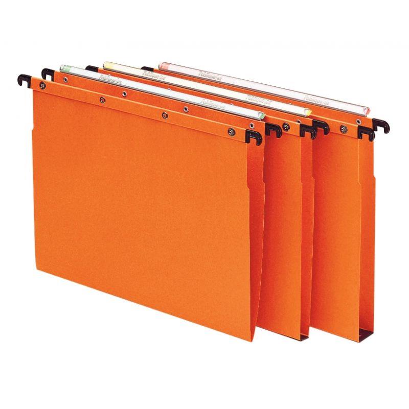 Image de  Paquet de 10 dossiers suspendus pour tiroir, dos V, orange 