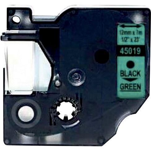 Image de  Recharge DYMO D1 noir sur vert 12MM x 7M compatible 