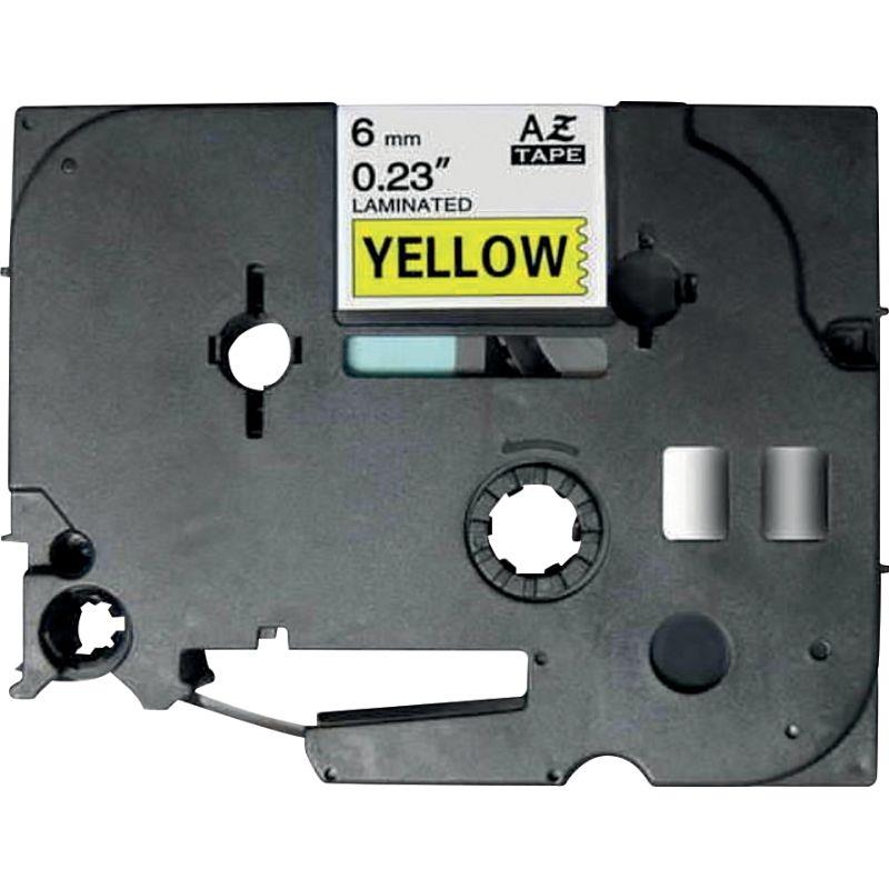 Image de  Recharge TZE Noir sur jaune 6MM x 8M compatible 