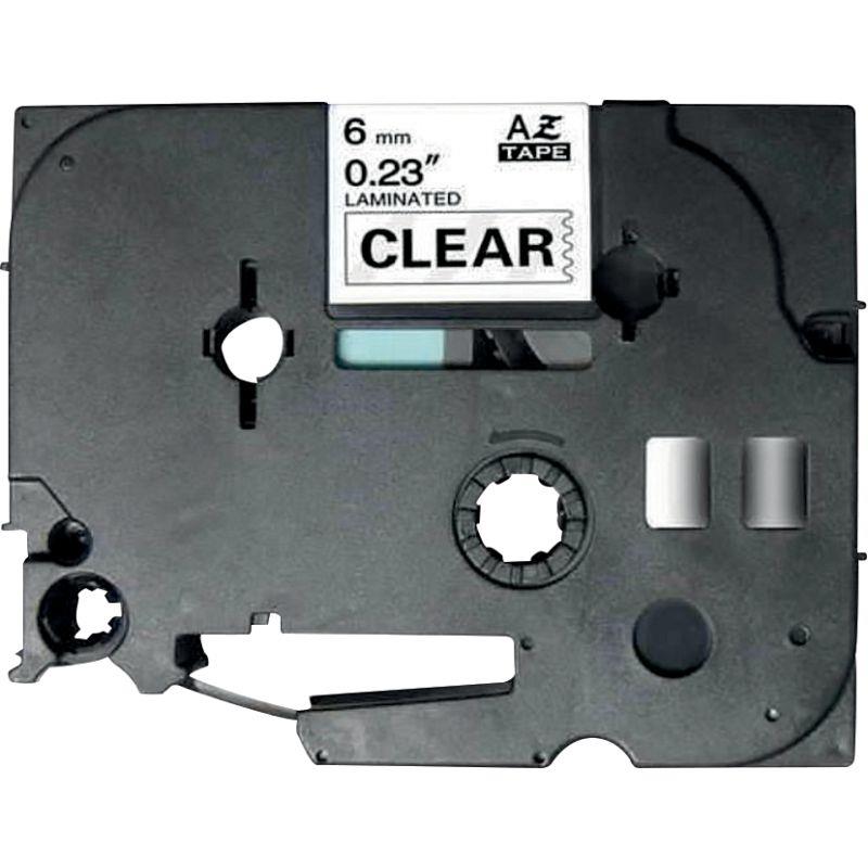 Image de  Recharge TZE noir sur transparent 6MM x 8M compatible 