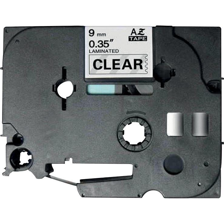 Image de  Recharge TZE noir sur transparent 9MM x 8M compatible 