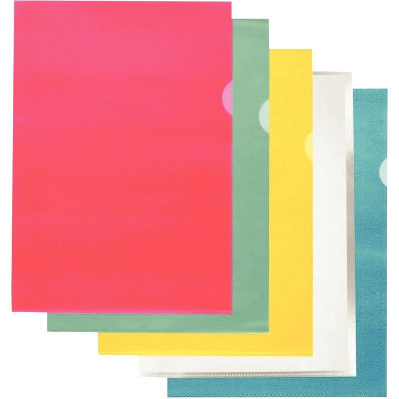 Image de  Boite de 100 pochettes coin en polypropylène grainé 9/100ème, coloris assortis 