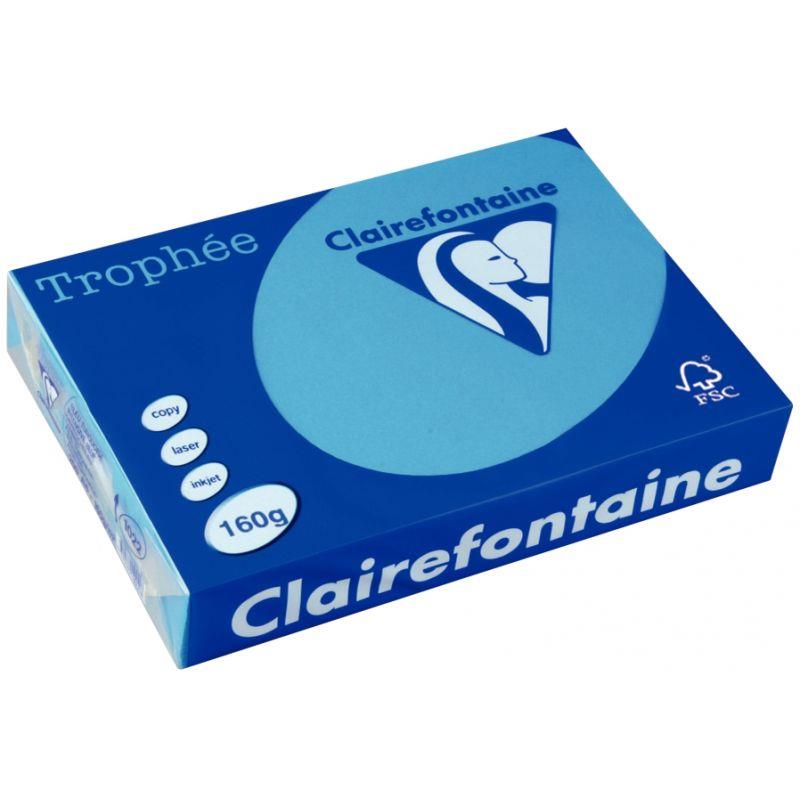 Image de  Paquet de 250 feuilles format A3 160g bleu turquoise CLAIREFONTAINE 