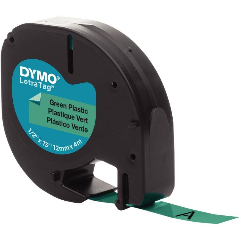 Image de  Recharge lettre plastique 12 mm x 4 m  noir sur vert 