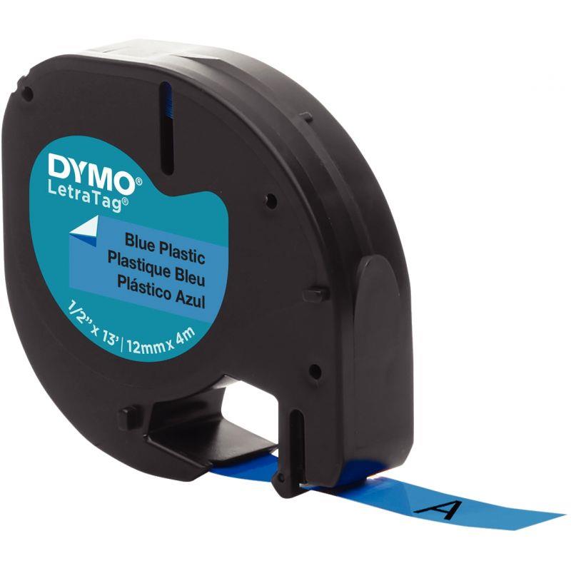 Image de  Recharge lettre plastique 12 mm x 4 m  noir sur bleu 