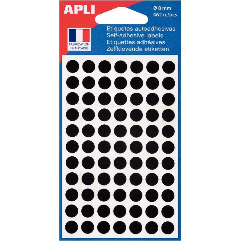 Image de  Etui de 462 pastilles adhésives diamètre 8 mm noir 