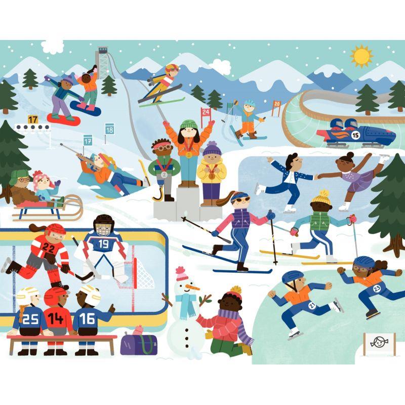 Image de  Puzzle à cadre 72 pièces en bois, les sports d''hiver 