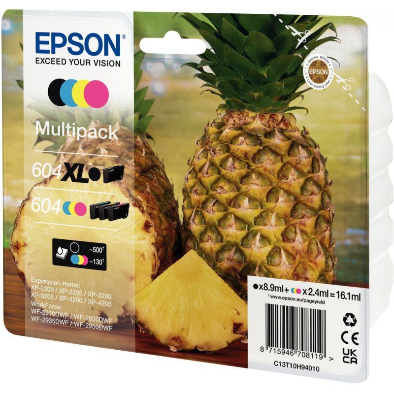 Image de  Epson ANANAS / 604 cartouche encre noire haute capacité, cyan, magenta, jaune authentique T10H940 