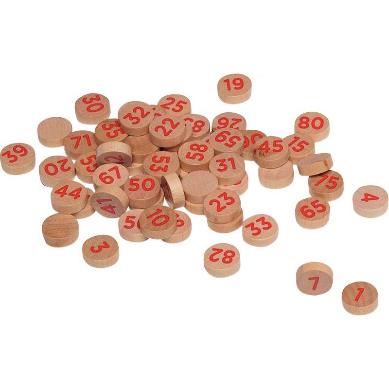 Image de  Lot de 90 jetons en bois pour loto 