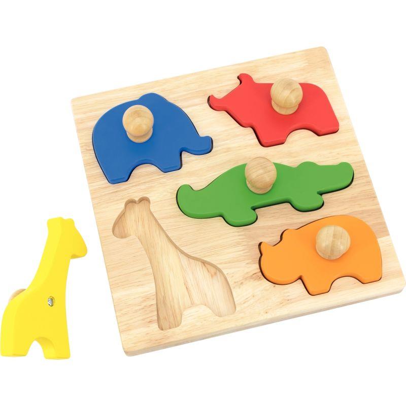 Image de  Encastrement maxi boutons en bois animaux 