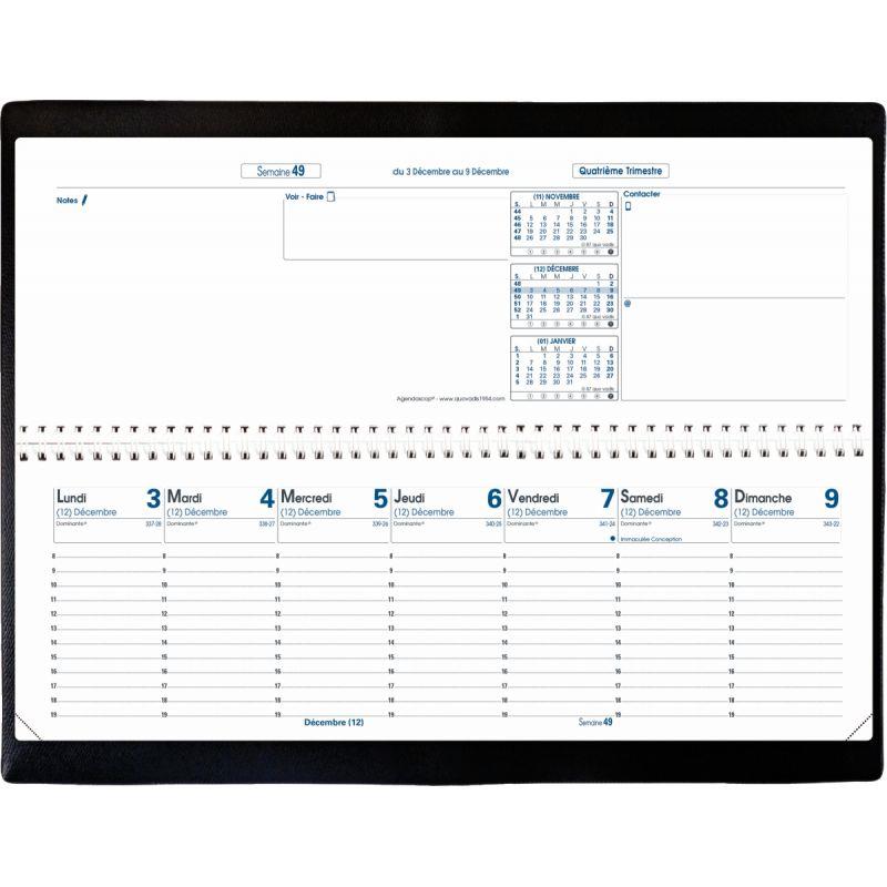 Image de  Agenda semainier Agendascop 10x30cm noir 