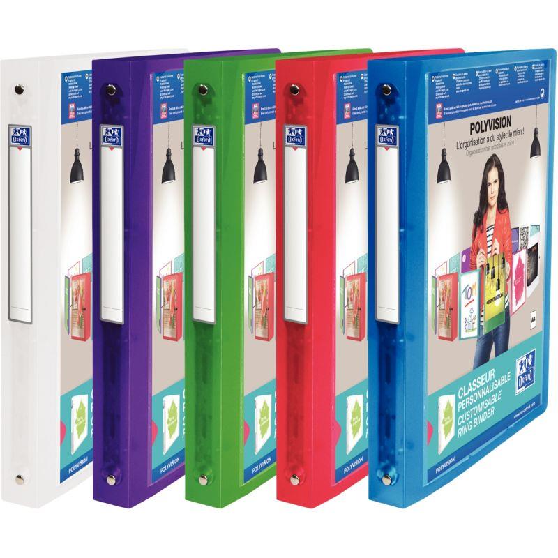Image de  Classeur personnalisable en polypropylène POLYVISION, format A4, dos 3 cm, coloris assortis 