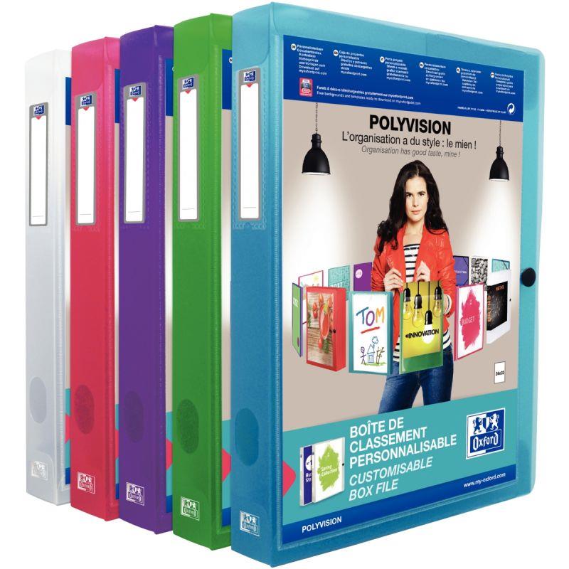 Image de  Boite de classement personnalisable en polypropylène dos 4 cm, coloris assortis 