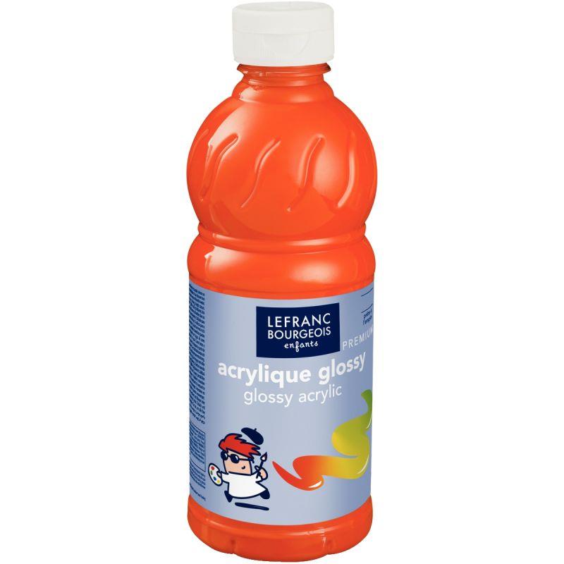 Image de  Flacon 500ml d''acrylique Glossy Lefranc Bourgeois, orange 