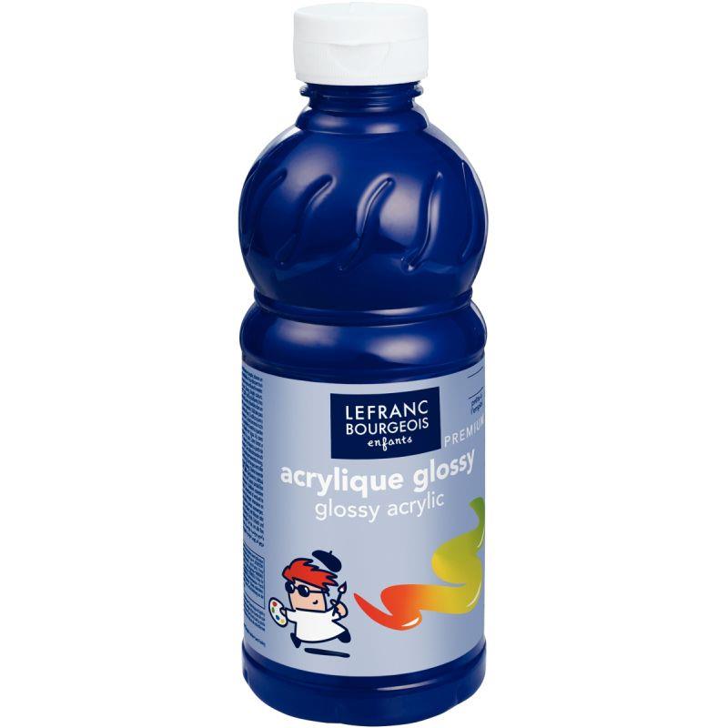 Image de  Flacon 500ml d''acrylique Glossy Lefranc Bourgeois, bleu outremer 