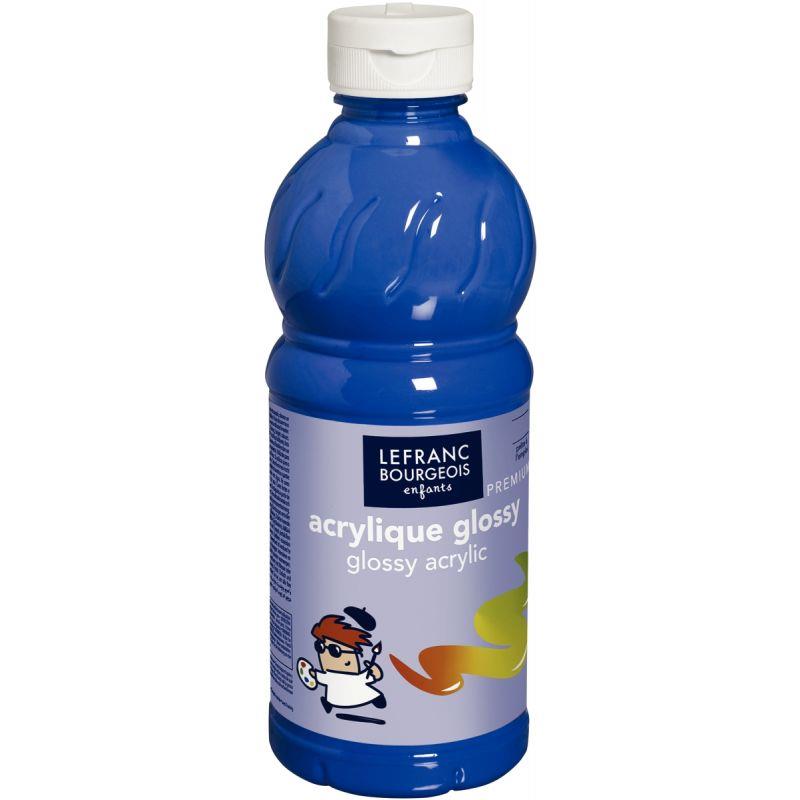 Image de  Flacon 500ml d''acrylique Glossy Lefranc Bourgeois, cyan 