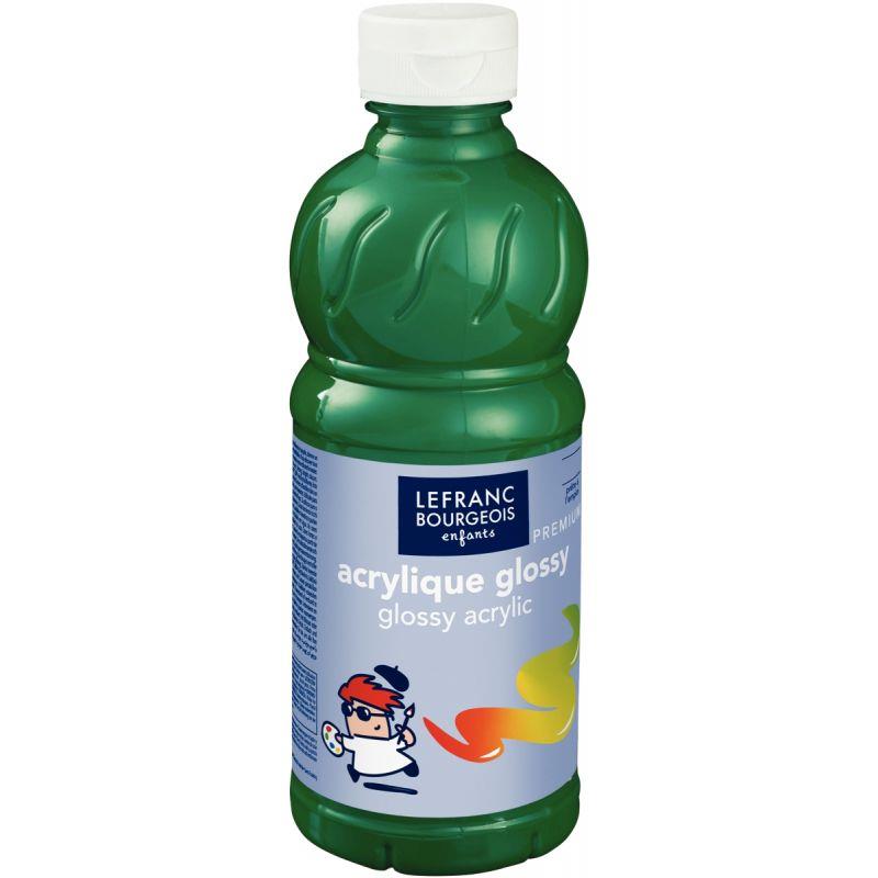 Image de  Flacon 500ml d''acrylique Glossy Lefranc Bourgeois, vert brillant 
