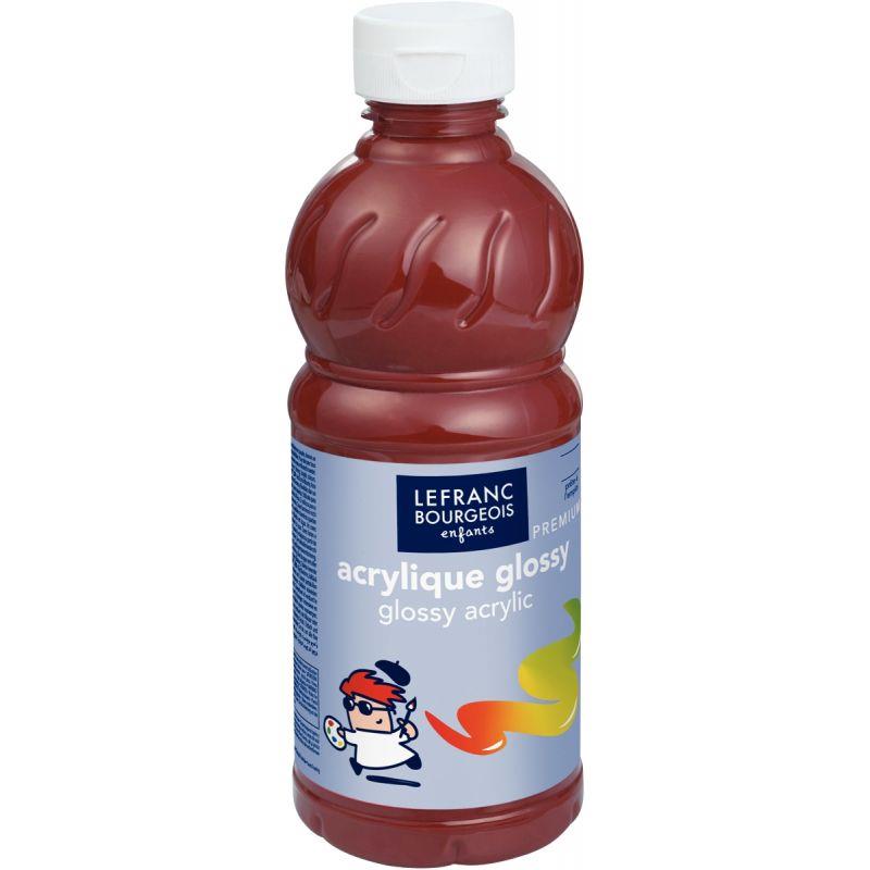 Image de  Flacon 500ml d''acrylique Glossy Lefranc Bourgeois, terre de sienne brûlée 