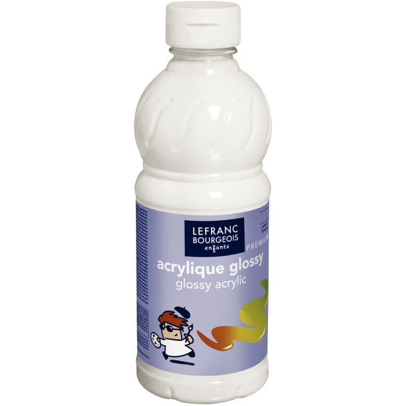 Image de  Flacon 500ml d''acrylique Glossy Lefranc Bourgeois, blanc 