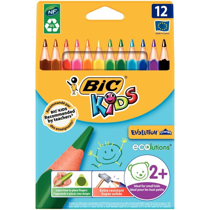 Image de  Étui de 12 crayons de couleur Évolution triangulaire 