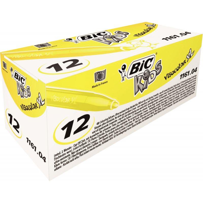 Image de  Boîte de 12 feutres Visacolor XL jaune 