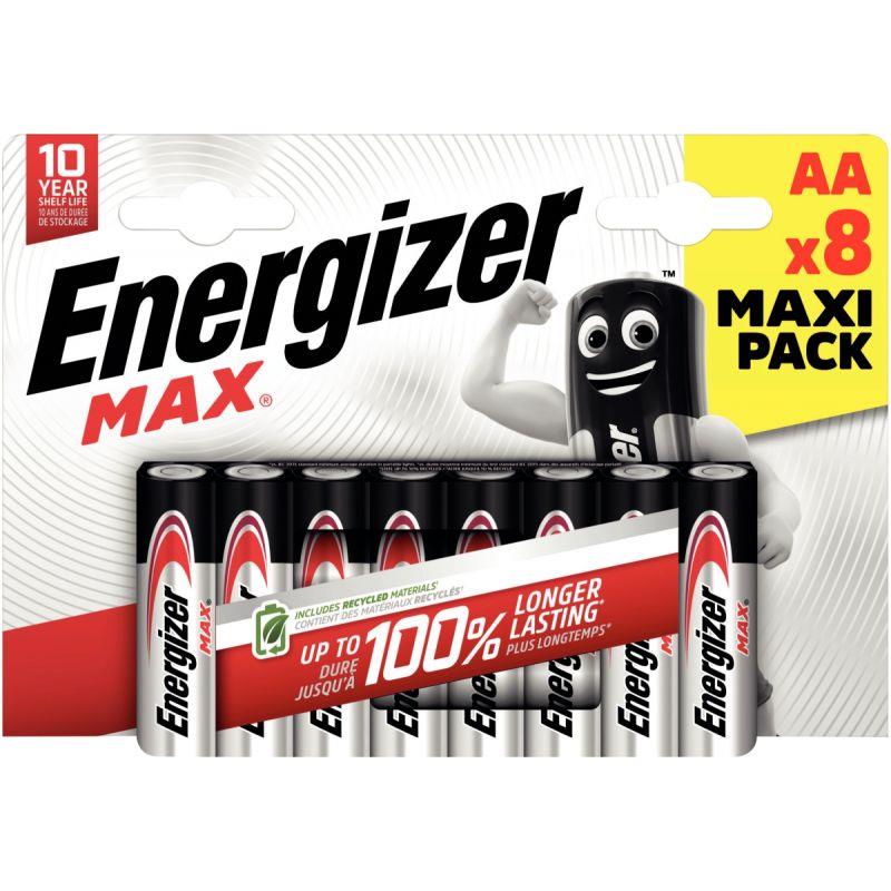 Image de  Blister de 8 piles 1.5 volts Alcaline MAX AA / LR06 